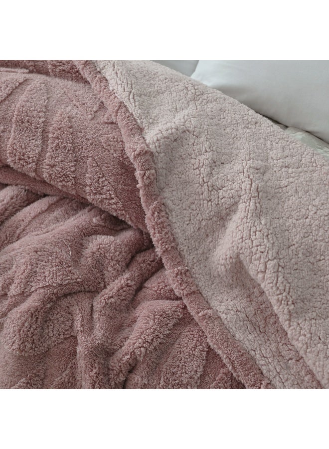 MORANO Sherpa Dreams Blanket, 2 Ply, 220 x 240 cm, 100% Polyester, Reversible Jacquard/Sherpa Design, Winter Warmth - Image 1